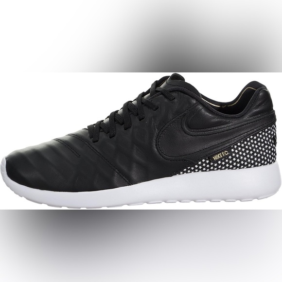 NIKE Roshe Tiempo VI QS SNEAKERS Black/Black/Metallic Gold/White - Picture 1 of 5